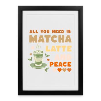 Matcha Latte Design - Framed poster (27 × 37 cm) - black - Front