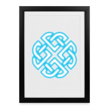Neon Celtic Knot Infinity - Framed poster (27 × 37 cm) - black - Front