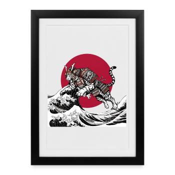 SAMURAI TIGER - Gerahmtes Poster (27 × 37 cm) - Schwarz - Vorne