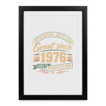 1976 Vintage Vintage Retro Birthday - Framed poster (27 × 37 cm) - black - Front