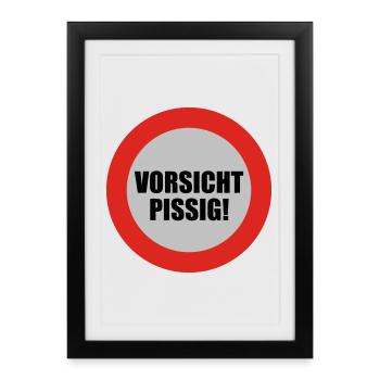 Vorsicht pissig | bösartig | übel | schelcht - Affiche encadrée (27 × 37 cm) - noir - Devant