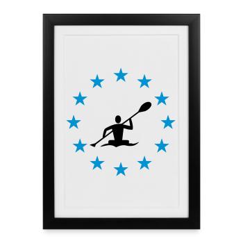 Canoeing in the star circle - Framed poster (27 × 37 cm) - black - Front