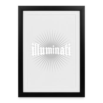 Illuminati star fun police conspiration secrète - Affiche encadrée (27 × 37 cm) - noir - Devant
