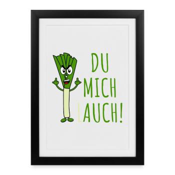 Poireaux dire que vous me Lauch en vert - Affiche encadrée (27 × 37 cm) - noir - Devant
