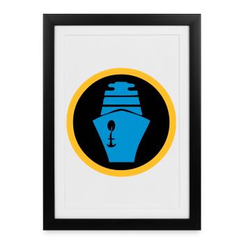 Navire | Croisière | Bac - Affiche encadrée (27 × 37 cm) - noir - Devant