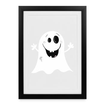 Cool Little Ghost I Halloween - Affiche encadrée (27 × 37 cm) - noir - Devant