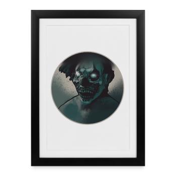Clown d'horreur - Affiche encadrée (27 × 37 cm) - noir - Devant