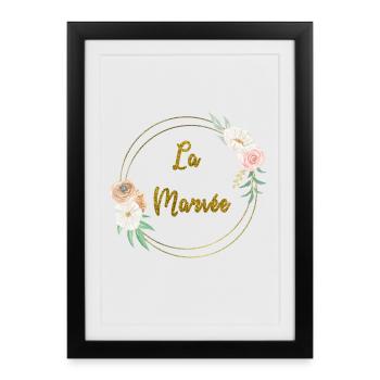 the gold bride and flowers - Framed poster (27 × 37 cm) - black - Front