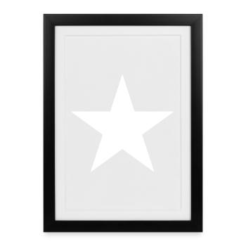 Étoile blanche - Affiche encadrée (27 × 37 cm) - noir - Devant