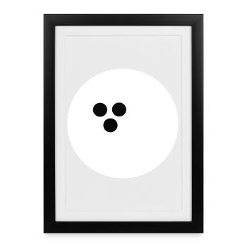 Boule de bowling, Bowling - Affiche encadrée (27 × 37 cm) - noir - Devant