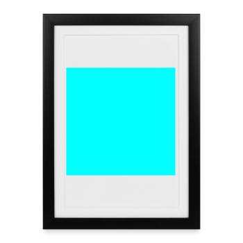 turquoise background texture template personalize - Framed poster (27 × 37 cm) - black - Front