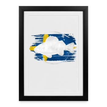 Perche de pêche de Suède - Affiche encadrée (27 × 37 cm) - noir - Devant