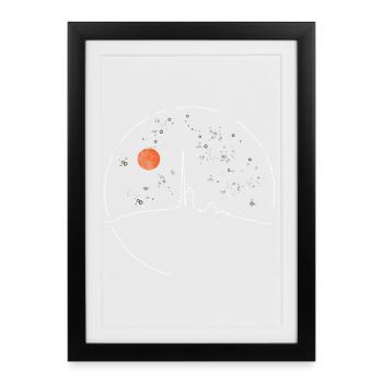 Harz Style - Brocken Universe - Cadeau de randonnée - Affiche encadrée (27 × 37 cm) - noir - Devant