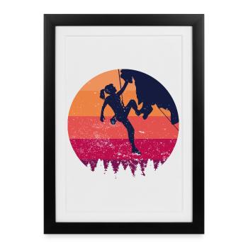 Escalade escalade escalade grimpeuse femme cadeau - Affiche encadrée (27 × 37 cm) - noir - Devant