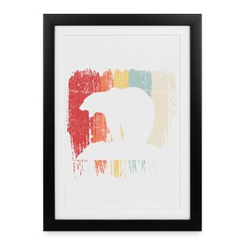 Silhouette arc-en-ciel de l’ours - Affiche encadrée (27 × 37 cm) - noir - Devant