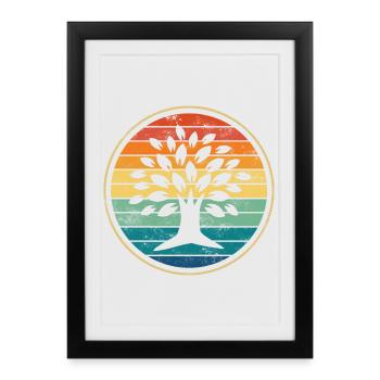 Arbre - Affiche encadrée (27 × 37 cm) - noir - Devant