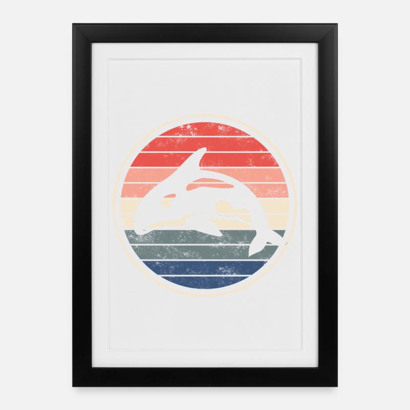 Orca Wal - Affiche encadrée (27 × 37 cm) - noir