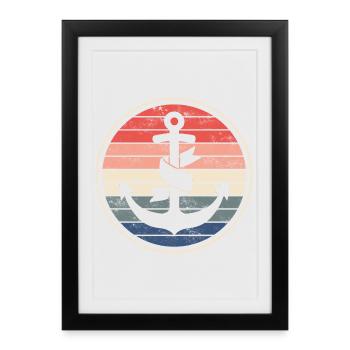 Bateau bateau capitaine - Affiche encadrée (27 × 37 cm) - noir - Devant