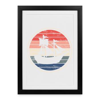 Boat ship sailing ship - Framed poster (27 × 37 cm) - black - Front