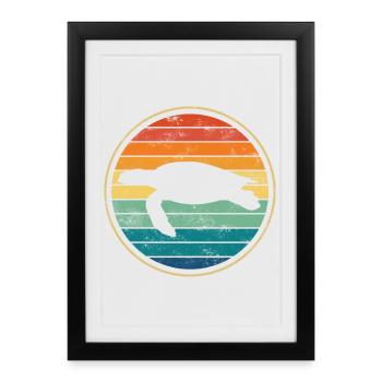 Turtle sea turtle - Framed poster (27 × 37 cm) - black - Front