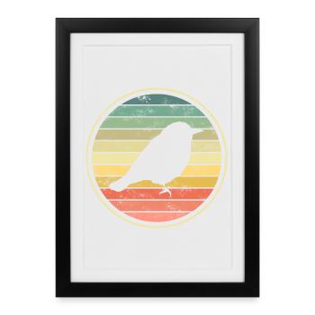 oiseaux oiseaux - Affiche encadrée (27 × 37 cm) - noir - Devant