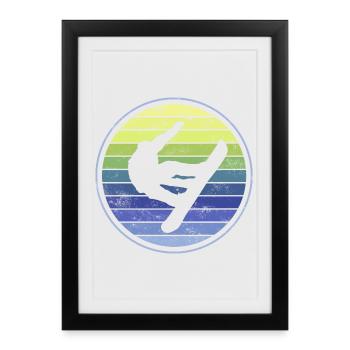 Snowboarders - Affiche encadrée (27 × 37 cm) - noir - Devant