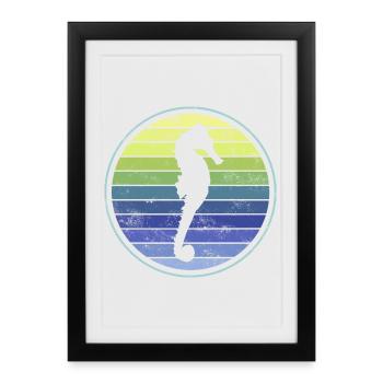 Hippocampe - Affiche encadrée (27 × 37 cm) - noir - Devant