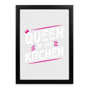 Queen of the Kitchen - Bonnet - Cuillerée - Affiche encadrée (27 × 37 cm) - noir - Devant