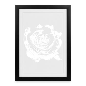 Flower White White Flower Flowers White White Flowers - Framed poster (27 × 37 cm) - black - Front