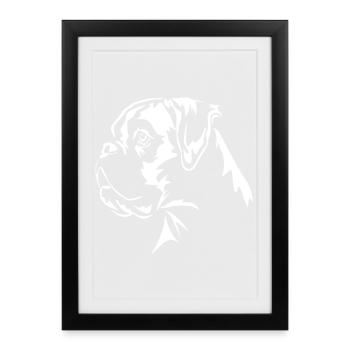 Boxer Kopf "Black Edition" - Gerahmtes Poster (27 × 37 cm) - Schwarz - Vorne