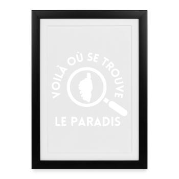 Corse, je suis Corse, fierté Corse - Affiche encadrée (27 × 37 cm) - noir - Devant