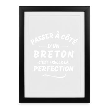 Bretagne, Bretagne humour, je suis Breton - Affiche encadrée (27 × 37 cm) - noir - Devant