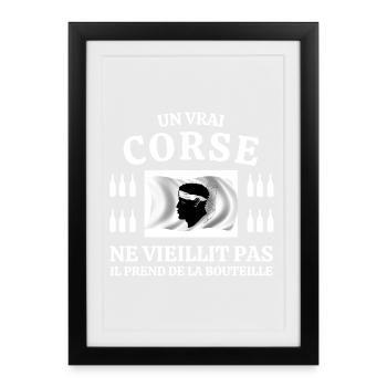 Corse, Corse humour, j'aime la Corse - Affiche encadrée (27 × 37 cm) - noir - Devant