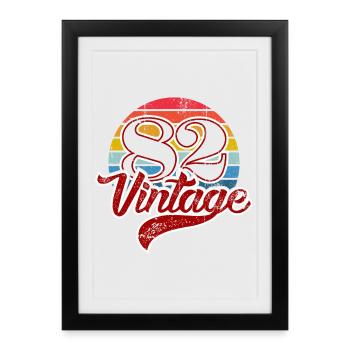 82 Vintage Rainbow Circle Logo - Framed poster (27 × 37 cm) - black - Front