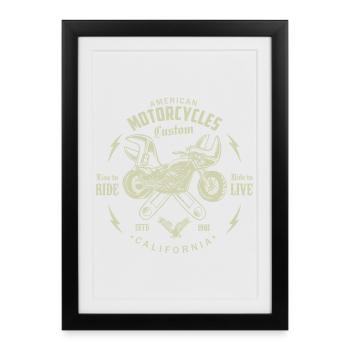Motos américaines - Affiche encadrée (27 × 37 cm) - noir - Devant