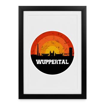 Ligne d’horizon de Wuppertal - Affiche encadrée (27 × 37 cm) - noir - Devant