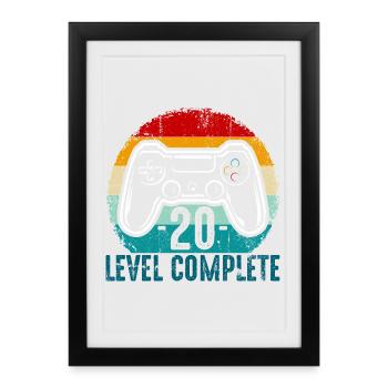 Retro Controller Level Complete - Framed poster (27 × 37 cm) - black - Front