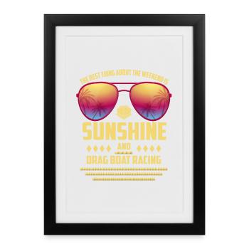 Soleil et navigation de plaisance - Affiche encadrée (27 × 37 cm) - noir - Devant