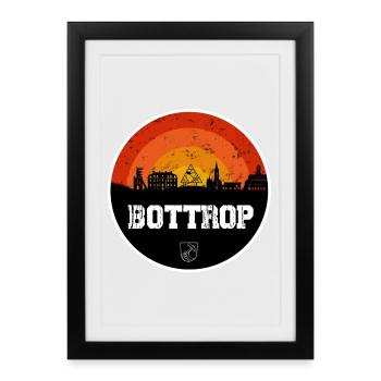 Bottrop Skyline - Affiche encadrée (27 × 37 cm) - noir - Devant