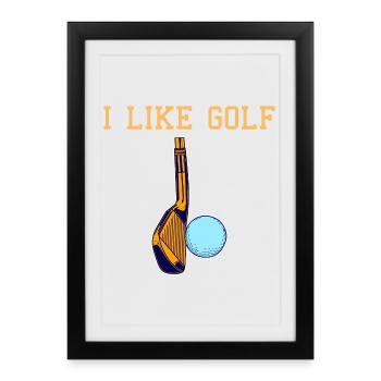 Amour du golf - Affiche encadrée (27 × 37 cm) - noir - Devant