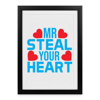 Love Message with Colored Hearts - Framed poster (27 × 37 cm) - black - Front