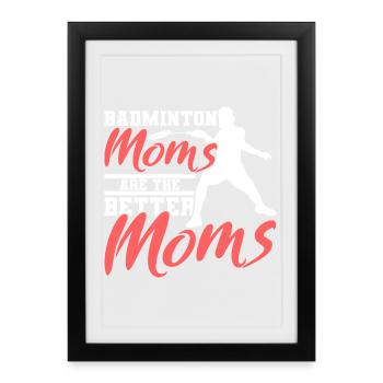 Badminton Mama - Affiche encadrée (27 × 37 cm) - noir - Devant