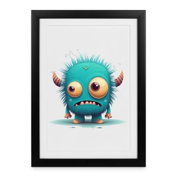 A strange monster to cuddle - Framed poster (27 × 37 cm) - black - Front