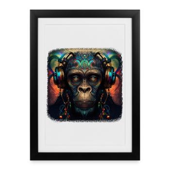 DJ cosmique - Affiche encadrée (27 × 37 cm) - noir - Devant
