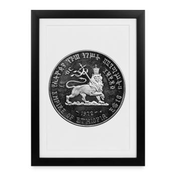 Lion de Juda Jah Rastafari Rasta Racines Rasta - Affiche encadrée (27 × 37 cm) - noir - Devant