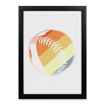 Vintage Baseball - Affiche encadrée (27 × 37 cm) - noir - Devant