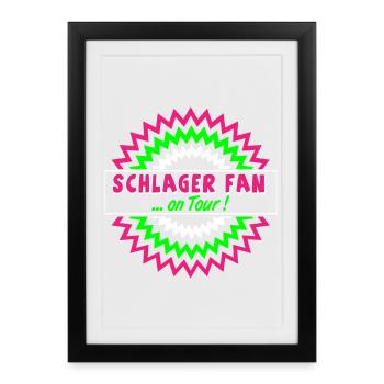 Schlager Party , Schlager Musik , Fan on Tour - Gerahmtes Poster (27 × 37 cm) - Schwarz - Vorne