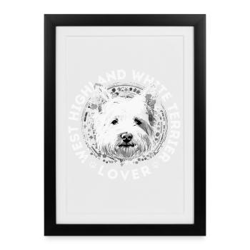 Amoureux du terrier blanc des Highlands de l’Ouest - Affiche encadrée (27 × 37 cm) - noir - Devant