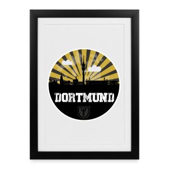 Dortmund Skyline Home Game - Framed poster (27 × 37 cm) - black - Front