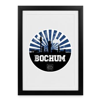 Match à domicile de Bochum Skyline - Affiche encadrée (27 × 37 cm) - noir - Devant